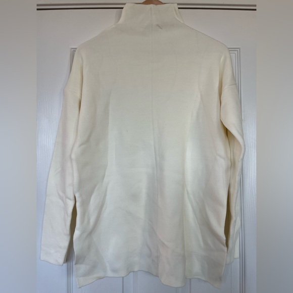 Ladies CCK Cream Mock Neck Sweater | Soft Knit Minimalist Style | Size M - Picture 2 of 3